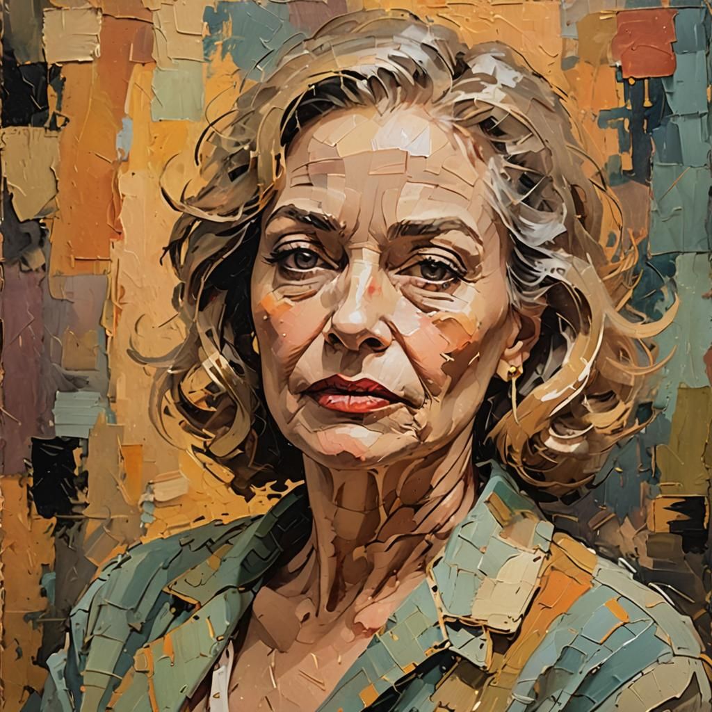 Sultry Hollywood Star Shines in Abstract Expressionist Glow