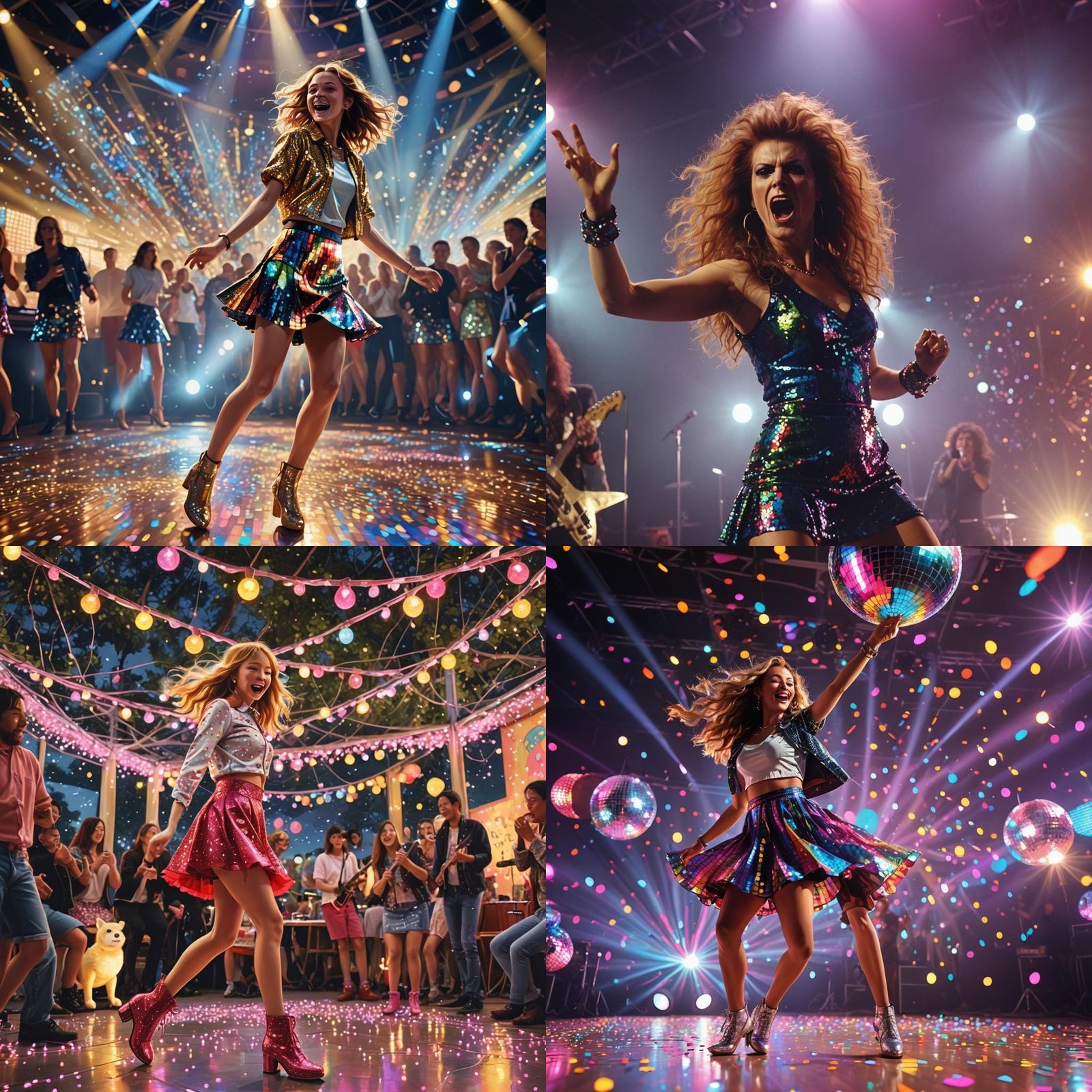 Singer Dances at Romantic Music Event