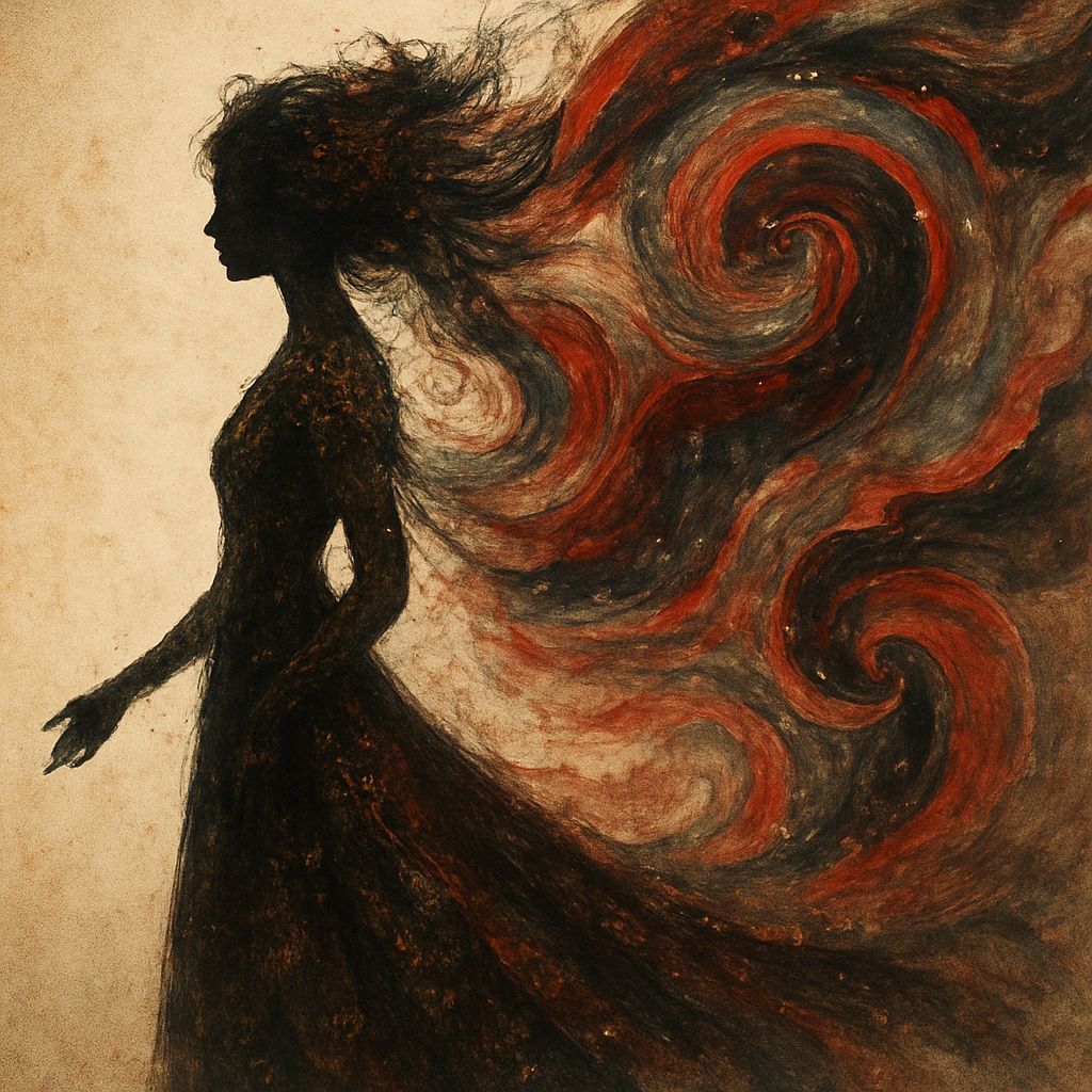 Ethereal Fusion: Woman and Abstract Liquid Dynamics