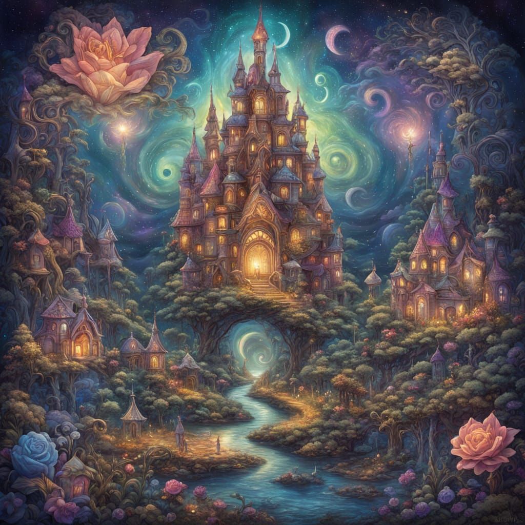 Ethereal Crystal Haven: A Whimsical Fairy Village