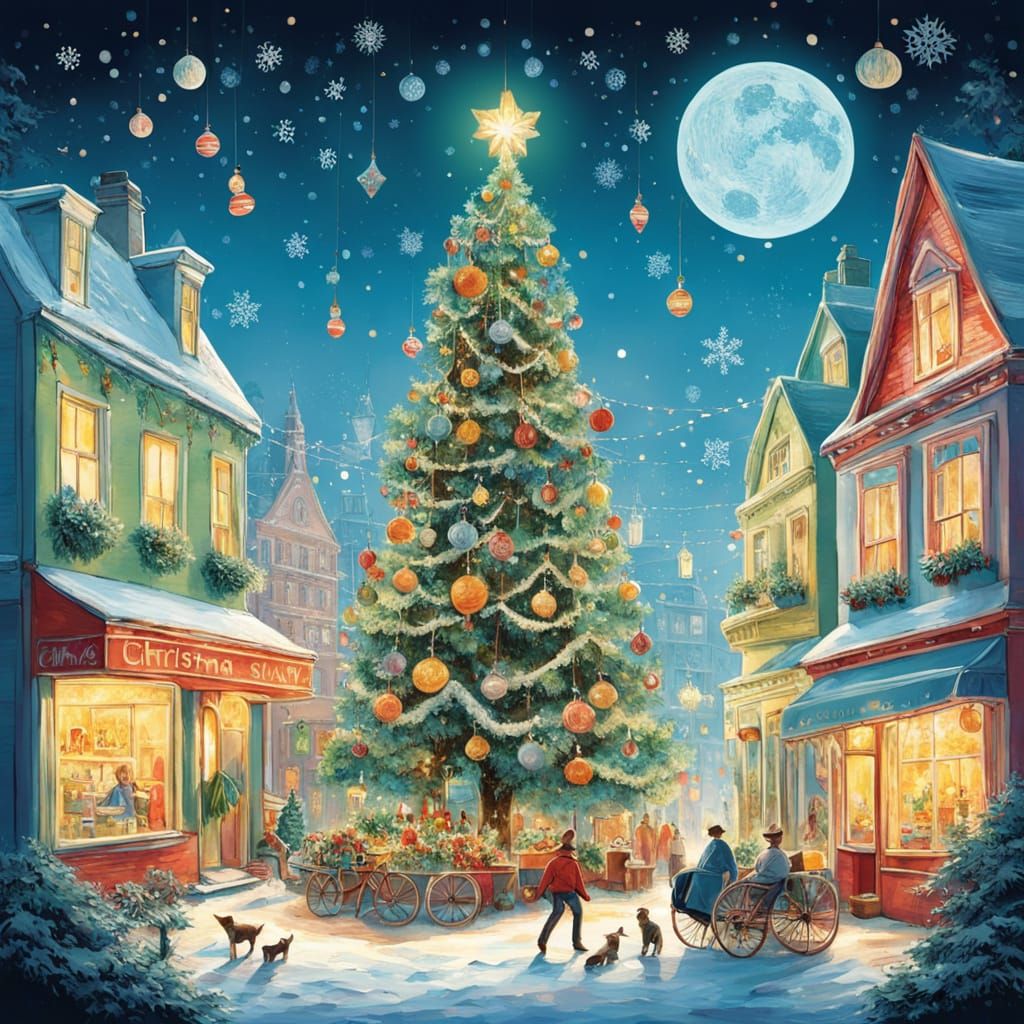 Whimsical Christmas Scene on a Sunny Beach