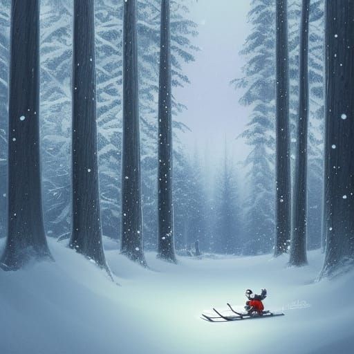 Winter Forest Globe: Dark Fantasy Concept Art