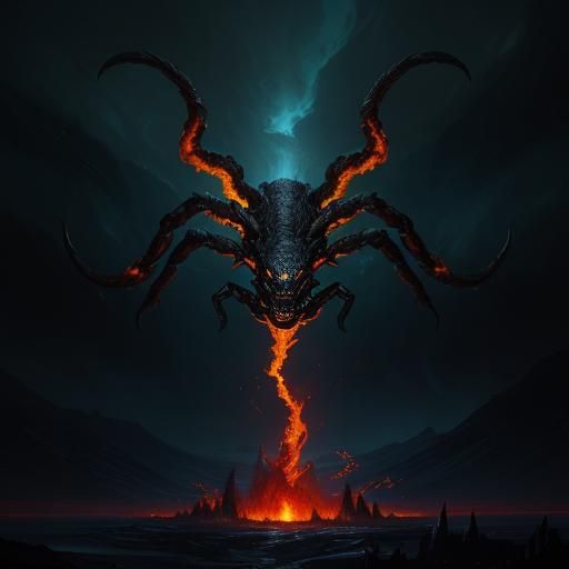 Spider-Snake Hybrid Descends into Hellish Abyss