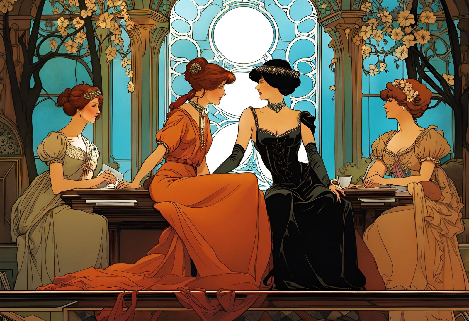 Gynoid Governess in Art Nouveau Graphic Novel