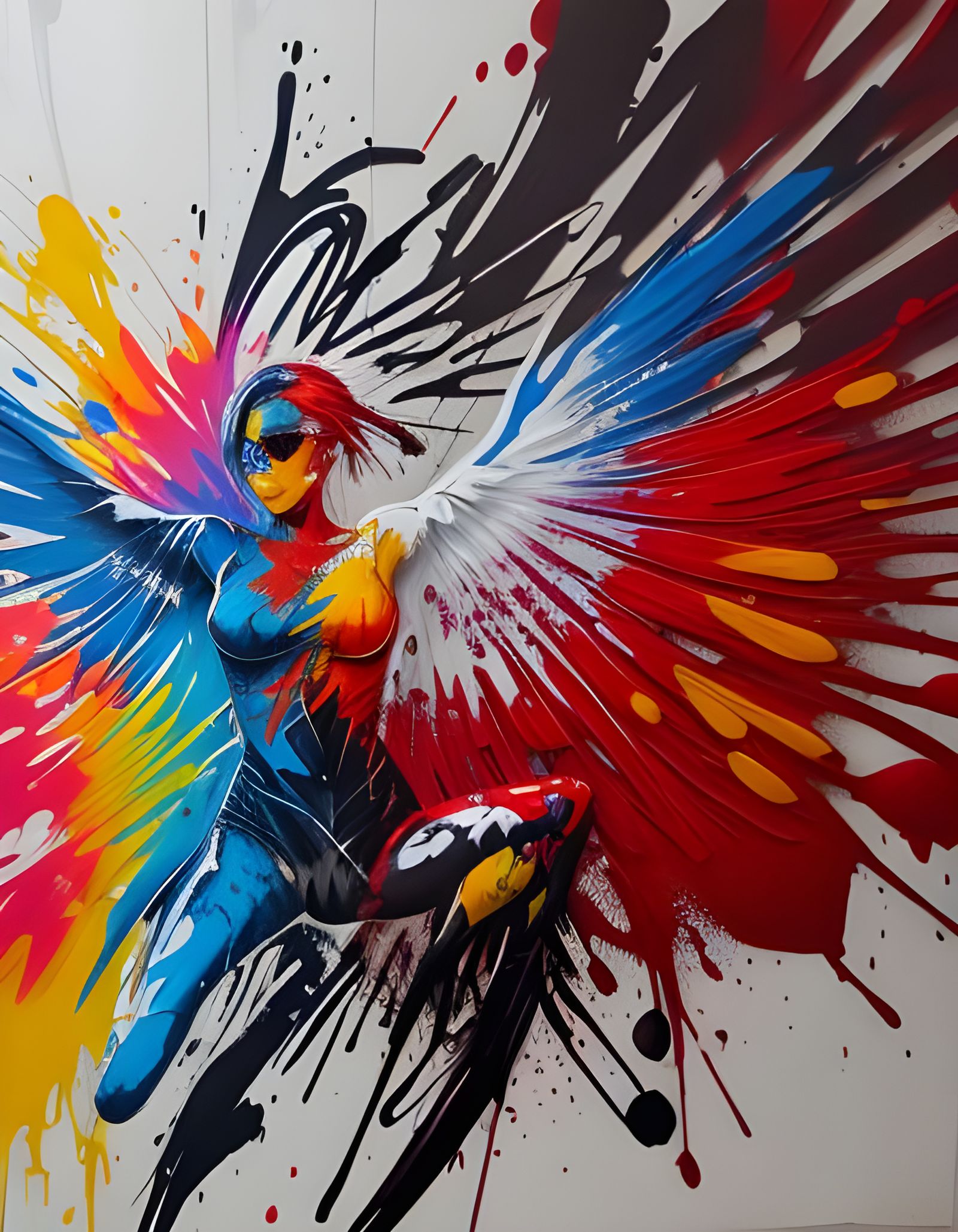 Spread Eagle in Spin Art Graffiti Style