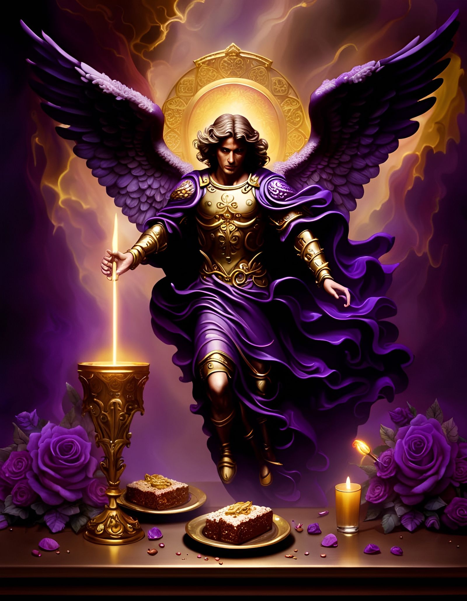 Archangel Michael's Gifts: Ethereal Fantasy Scene