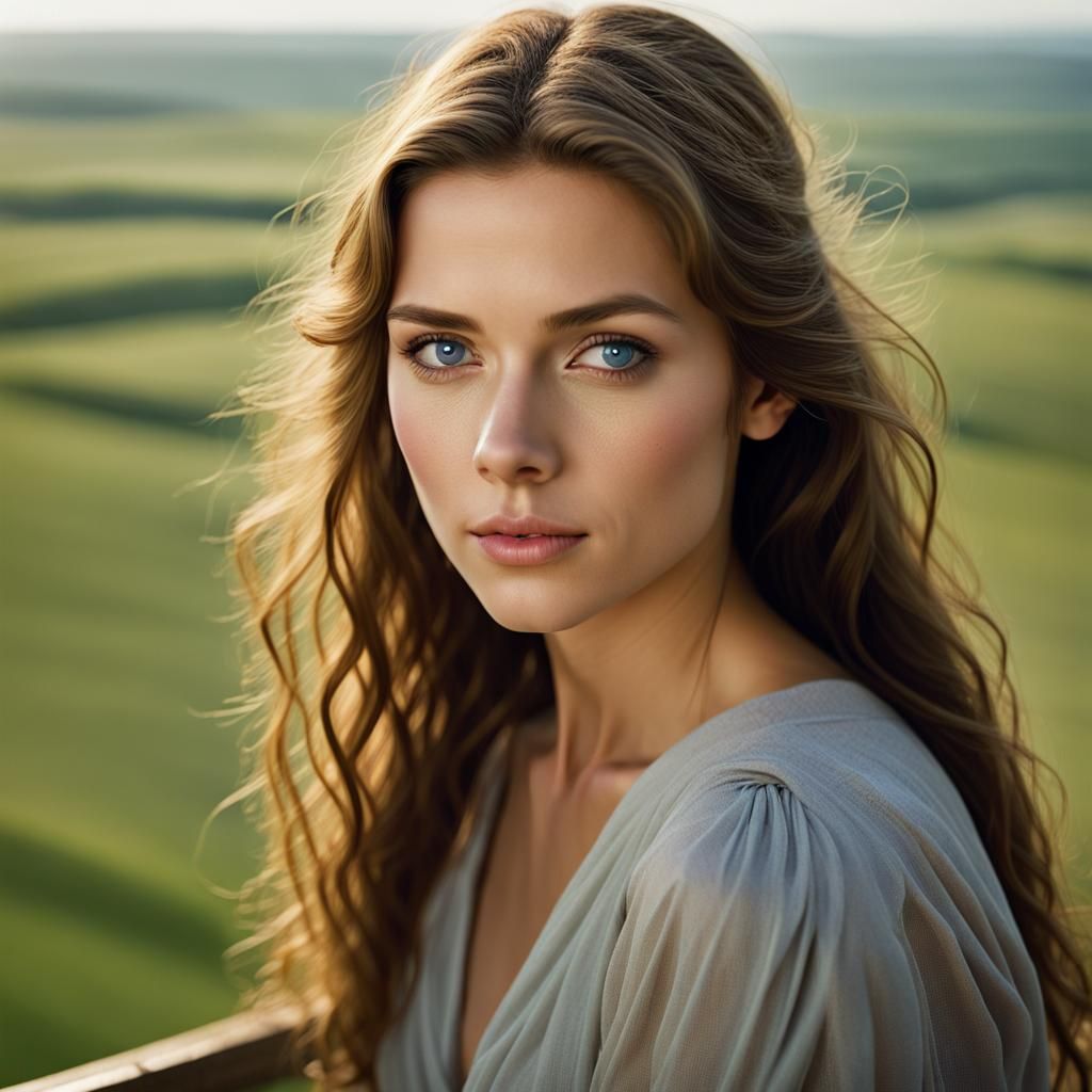 Girl Overlooking Field: Professional Portrait Photography