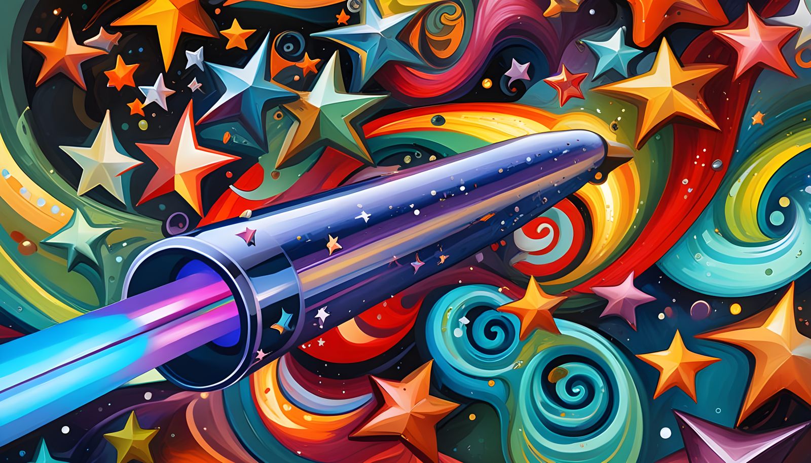 Surreal Space Odyssey in Vibrant Oil Painting Style