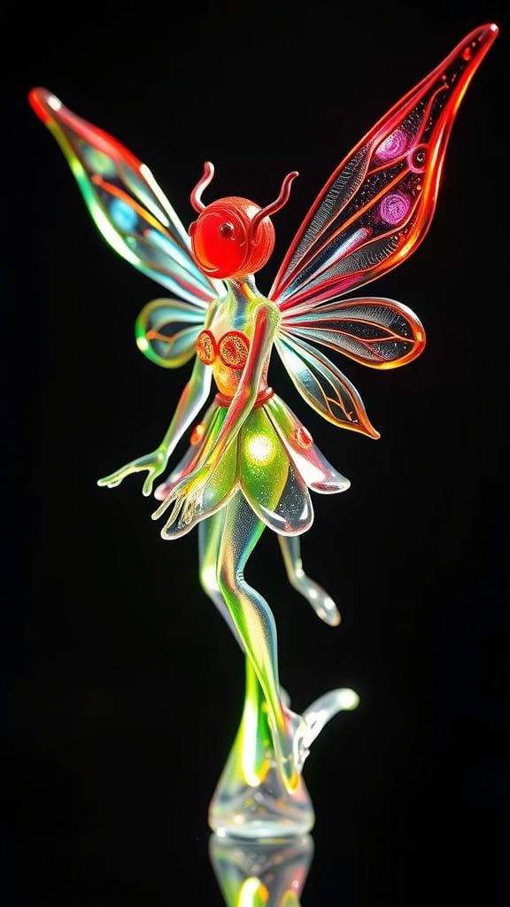 Glass Fairy in Whimsical Artistic Style