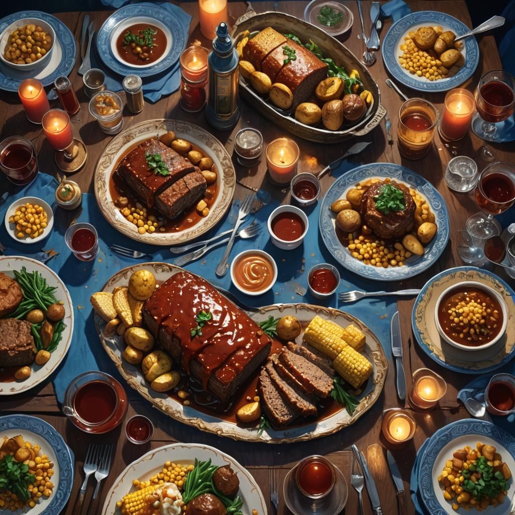 Meatloaf Dinner: Fantasy Concept Art in 8K