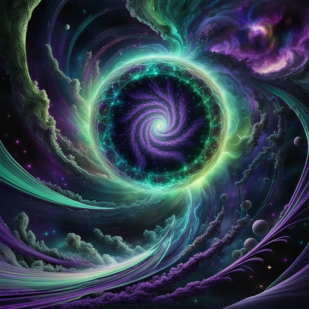 Majestic Cosmic Being Amidst Swirling Energies