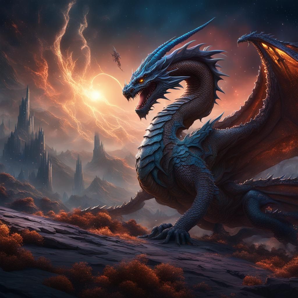 Fantastical Space Dragon Concept Art