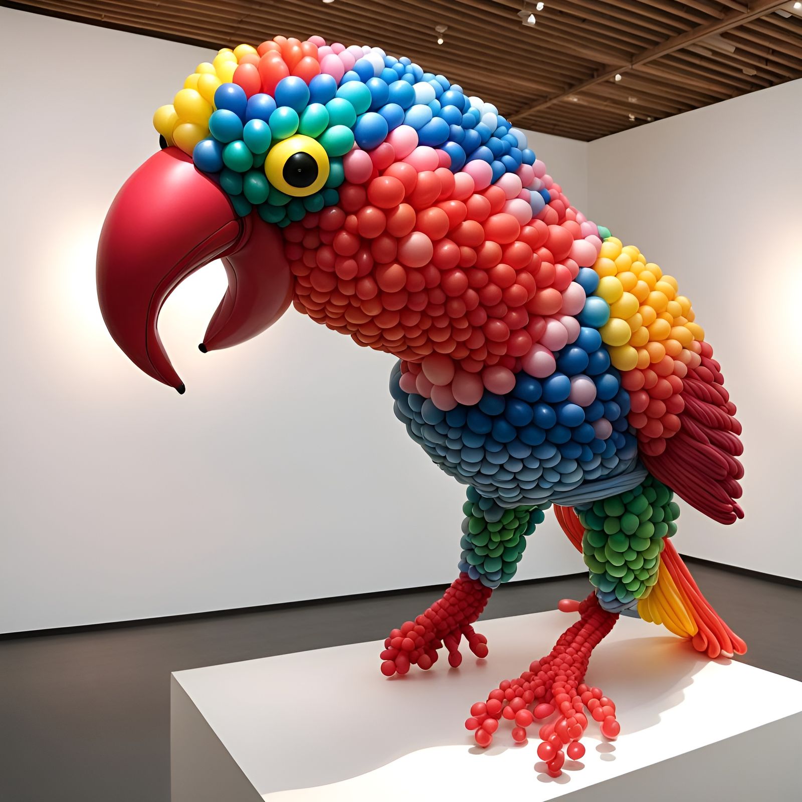 Parrot Balloon Sculpture (on display at a balloon art exhibition)