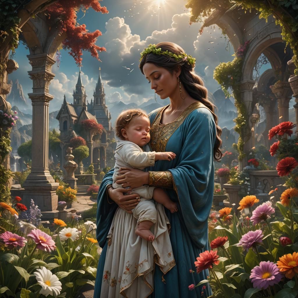 Mother's Joyful Reunion with Baby in Heaven