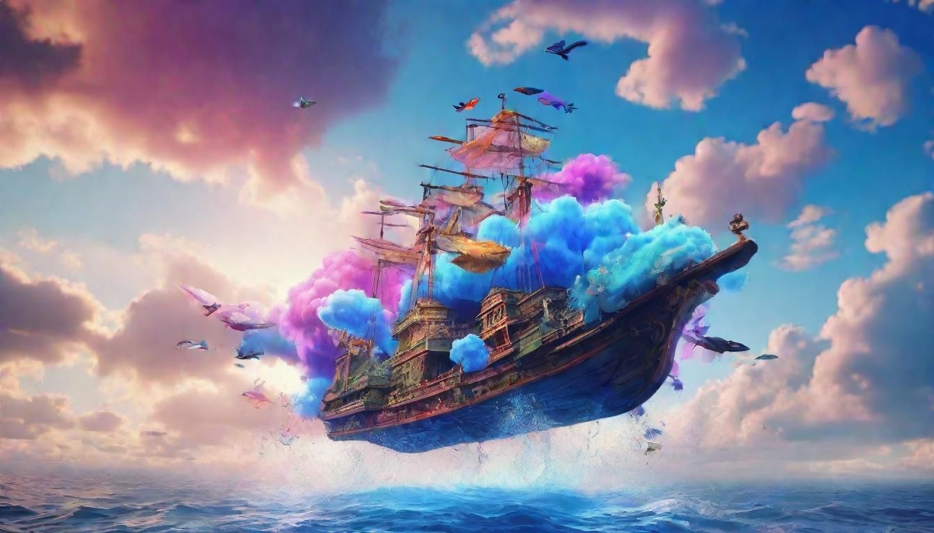 Psychedelic Clouds and Flying Fish in Fantasy Art