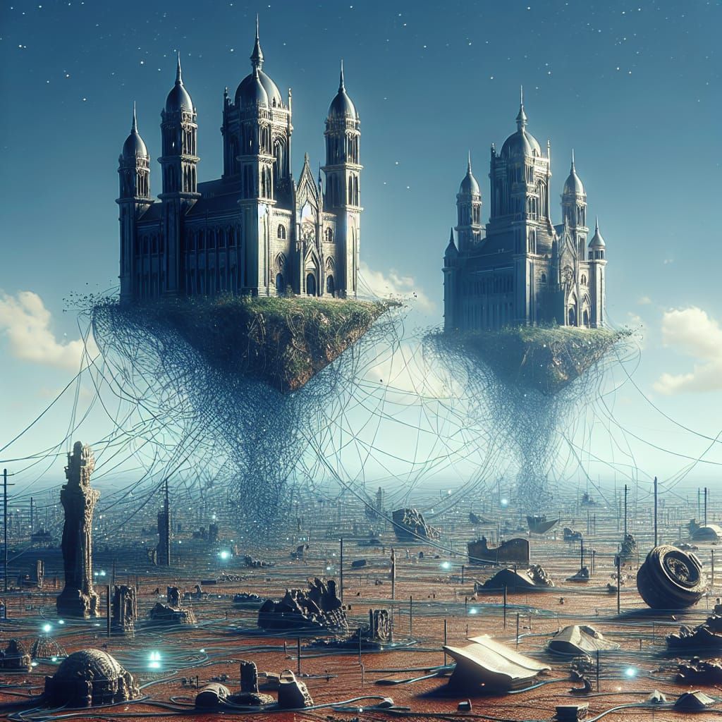 Floating Castles of Thought Connected by Relics