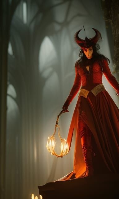 Asmodeus: A Dark Fantasy Demon Woman in 8k