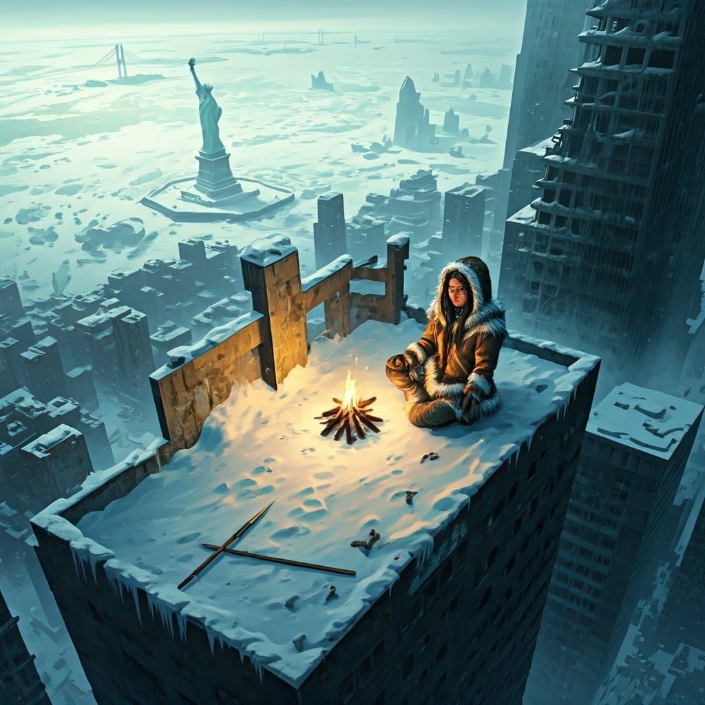 Inuit Nomad Finds Serenity Amidst Ruined NYC