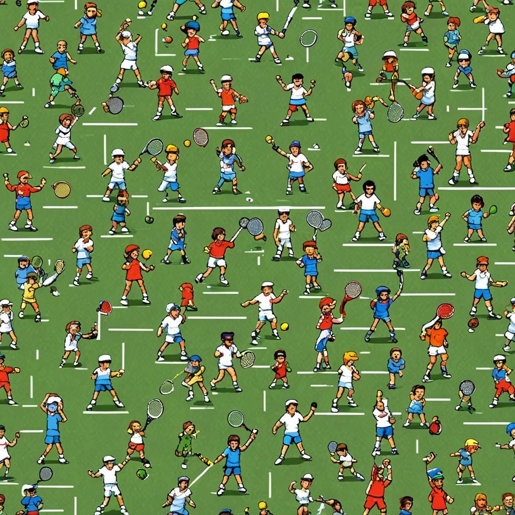 8-Bit Tennis Game in Pixel Art Style