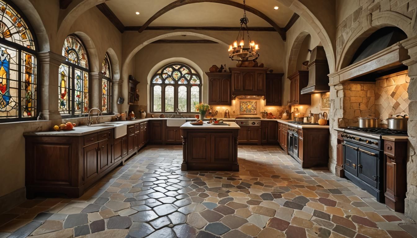 Renaissance Kitchen with Puppy, Vermeer Lighting, 8K