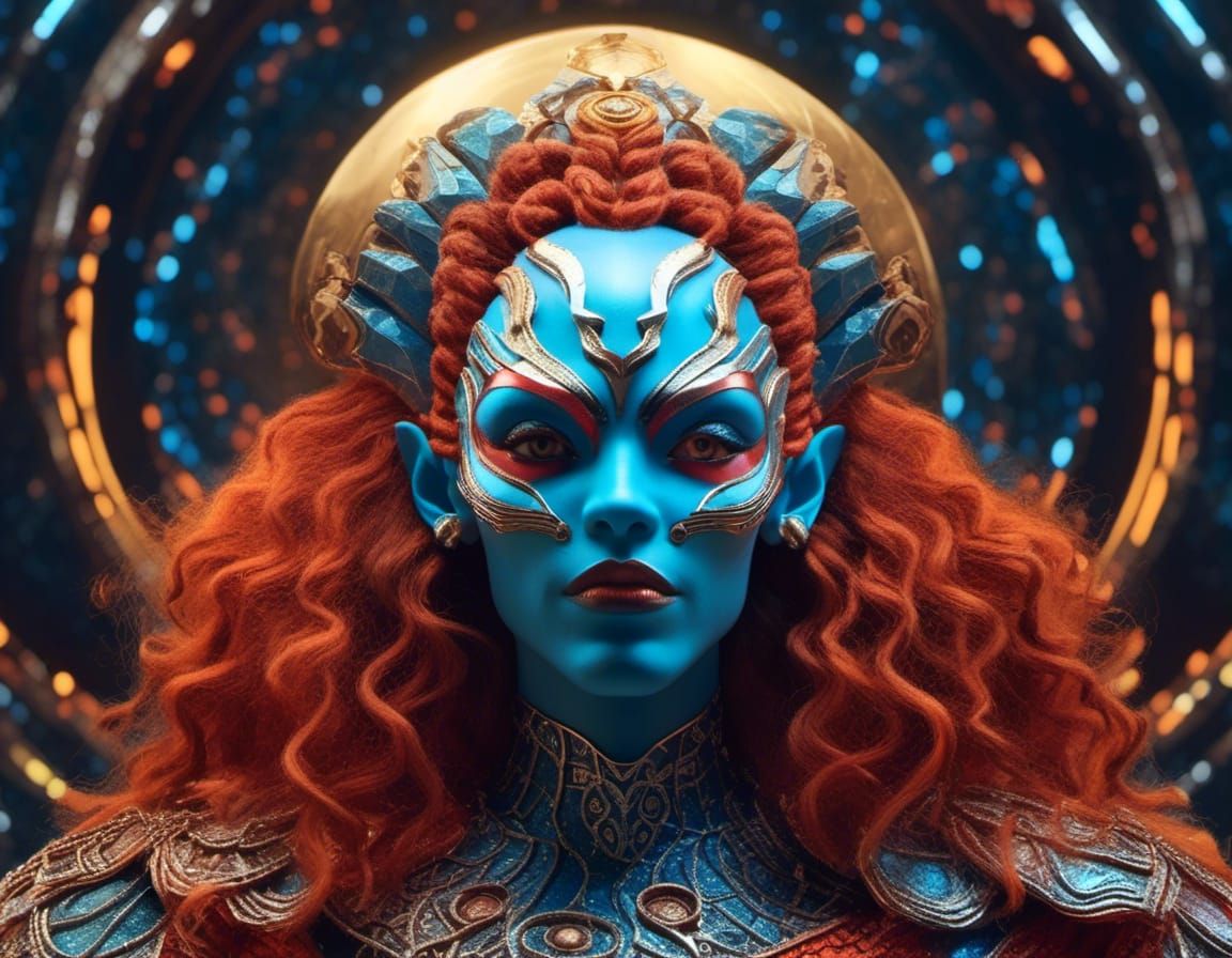 Klingon Bird of Prey in Cosmic Nebula