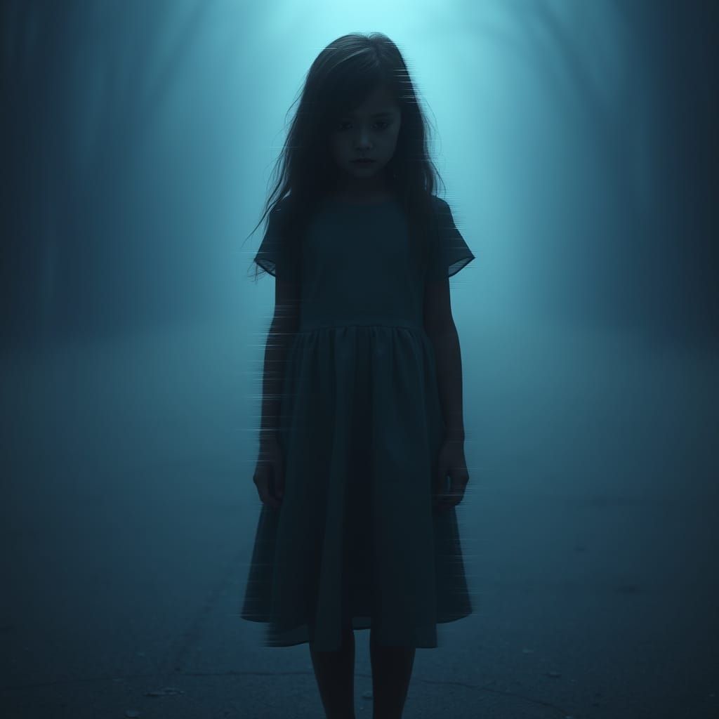 Girl in Melancholic Dreamscape