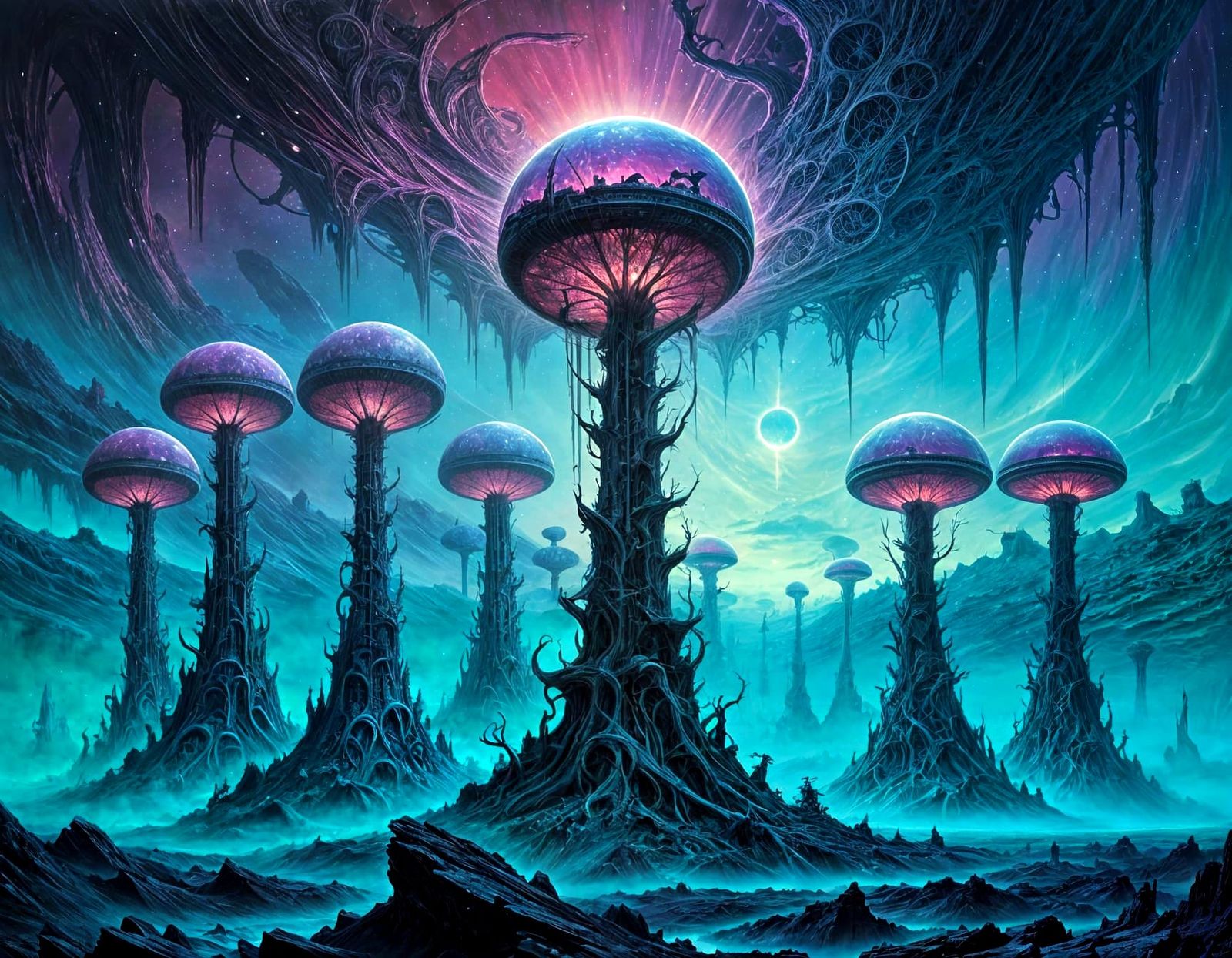 Ethereal Ovoid Forms in Shimmering Hues