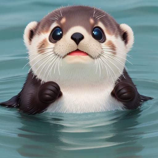 Close-up of the Cutest Baby Sea Otter