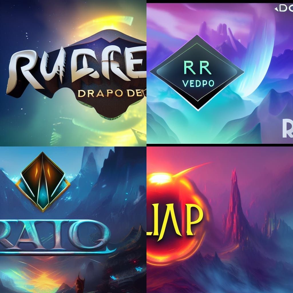 R Video App Logo: Detailed Matte Painting