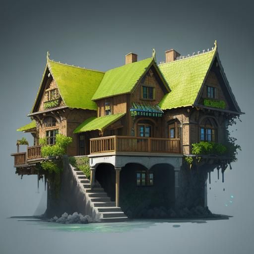 Hyperrealistic Lemon and Lime House in Splash Art
