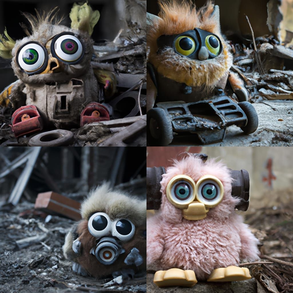 Post-Apocalyptic Furby in Ruins