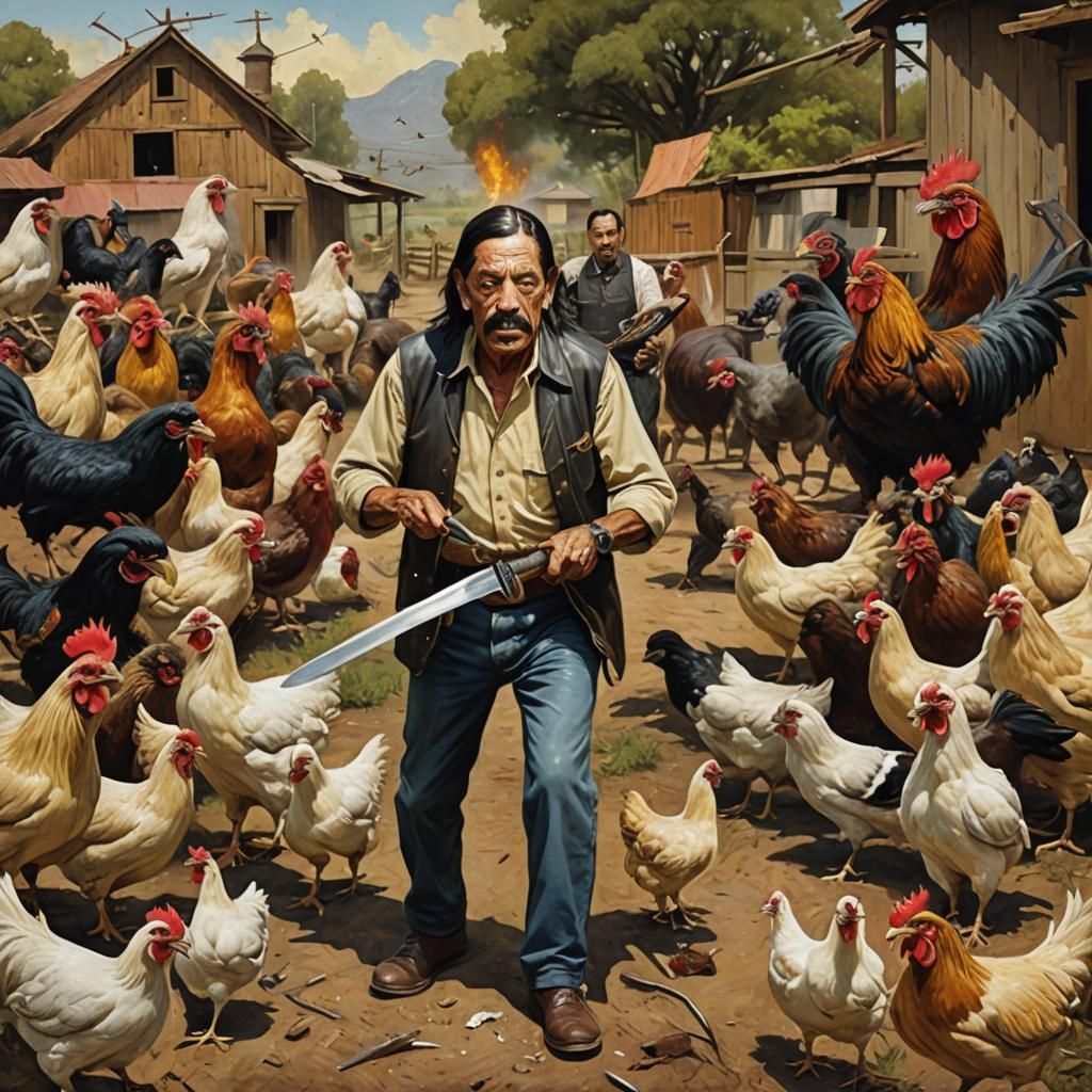 Danny Trejo Protects Mr. Bean Chicken Hybrid
