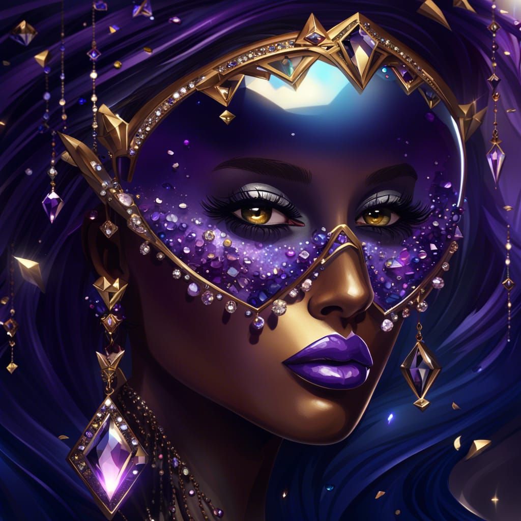 Gemstone Eyes Behind Stylish Glasses in 3D Art