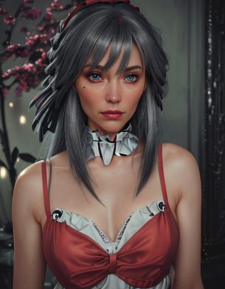 Elegant French Maid Captured in Cinematic Sepia Tone