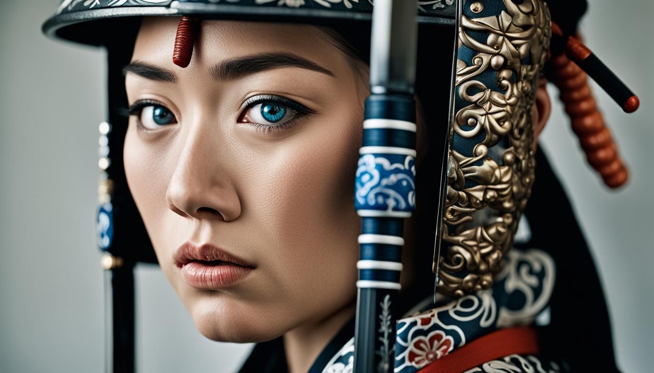 Samurai Woman Portrait with Bokeh