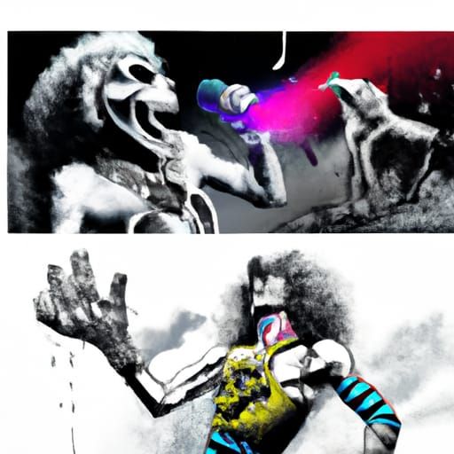Rock vs Glam Rock Freddy: Horror Art