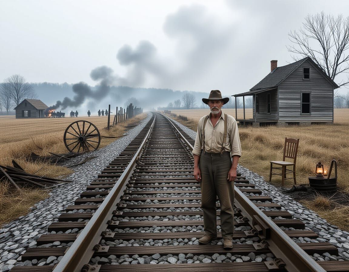 Civil War Laborer by Ruined Danville Rail Line