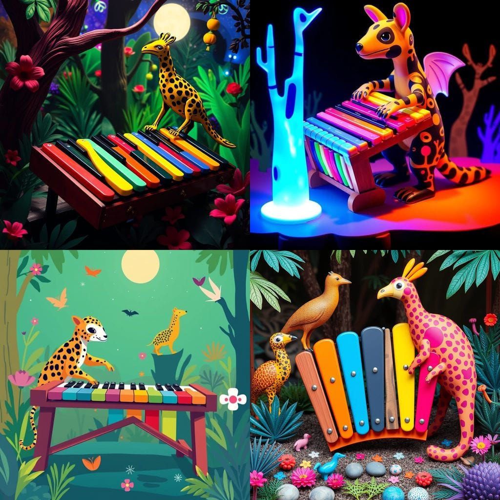 Vivid Xylophone Zoo Scene