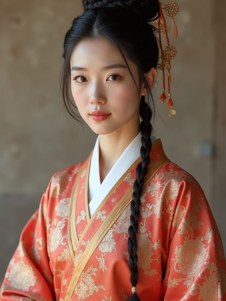 Chosun Dynasty Entertainer Fashion with Tre Meori Hairstyle