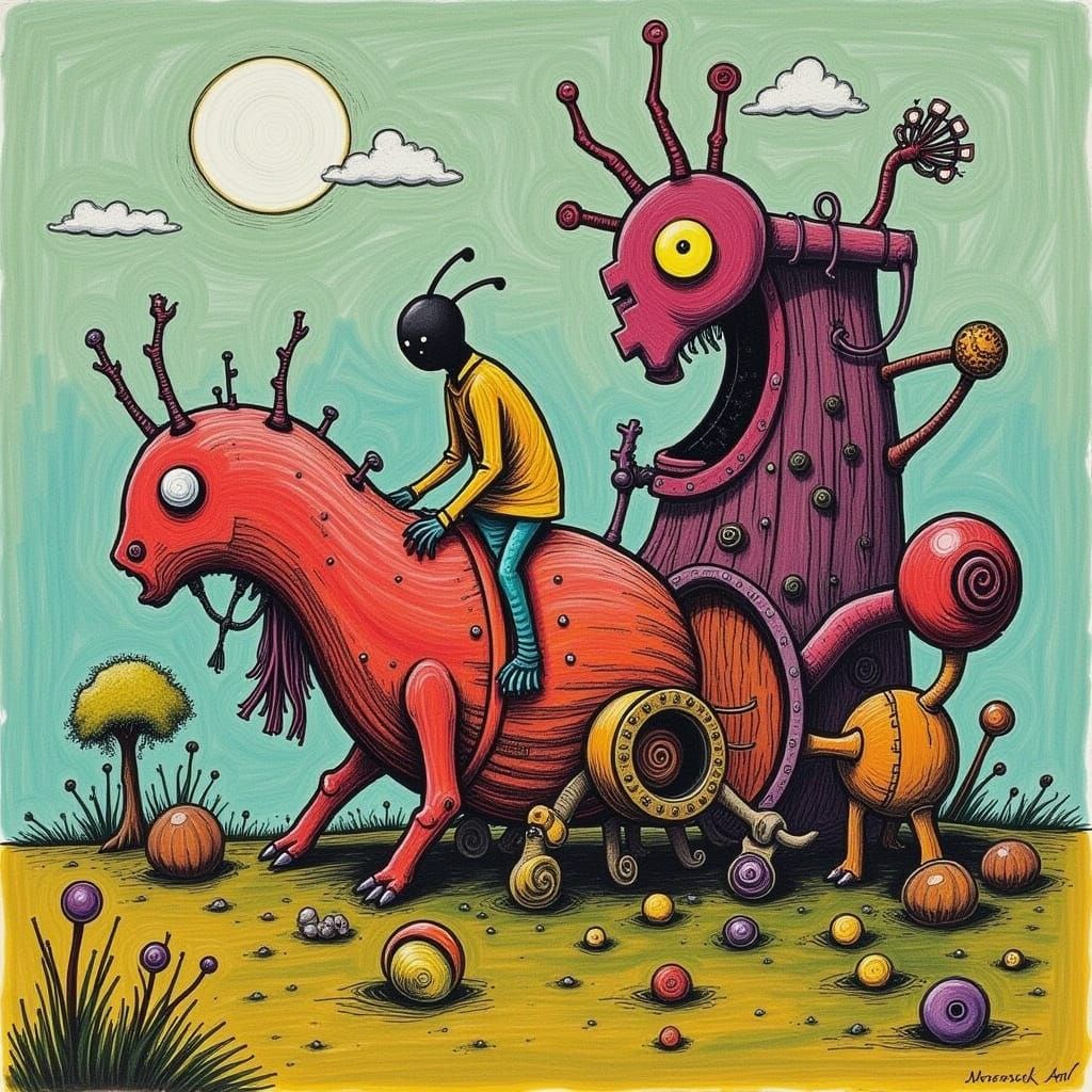 Surreal Cyborg Requiem in Icy Turbulence