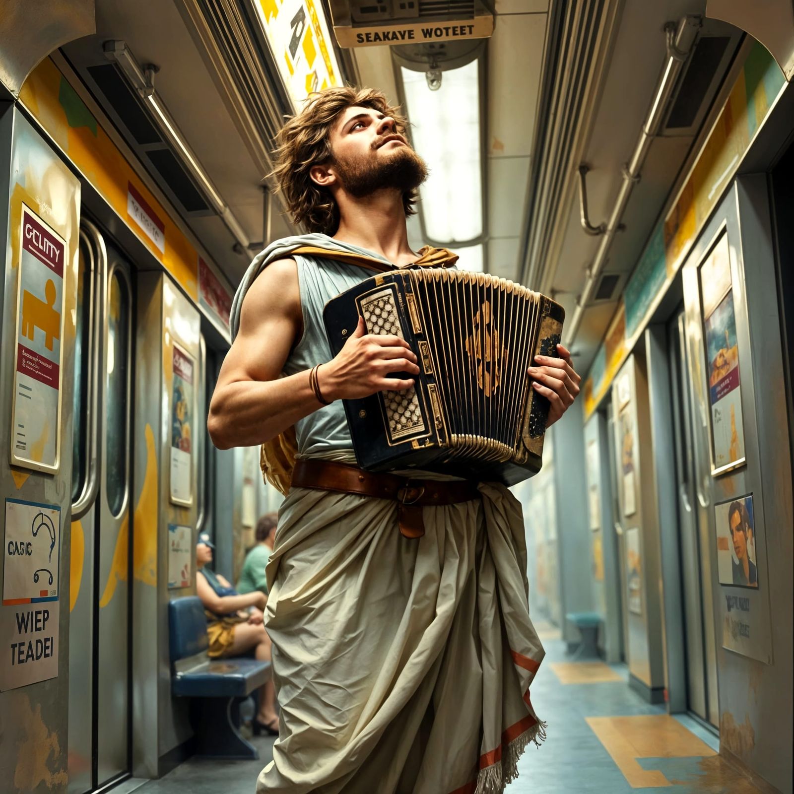 Apollo, God of Music, in Vibrant Subway Busking Scene
