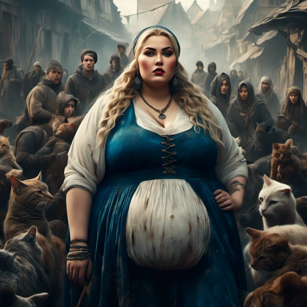 Freckled Dreadlock Woman in Medieval Goth Scene