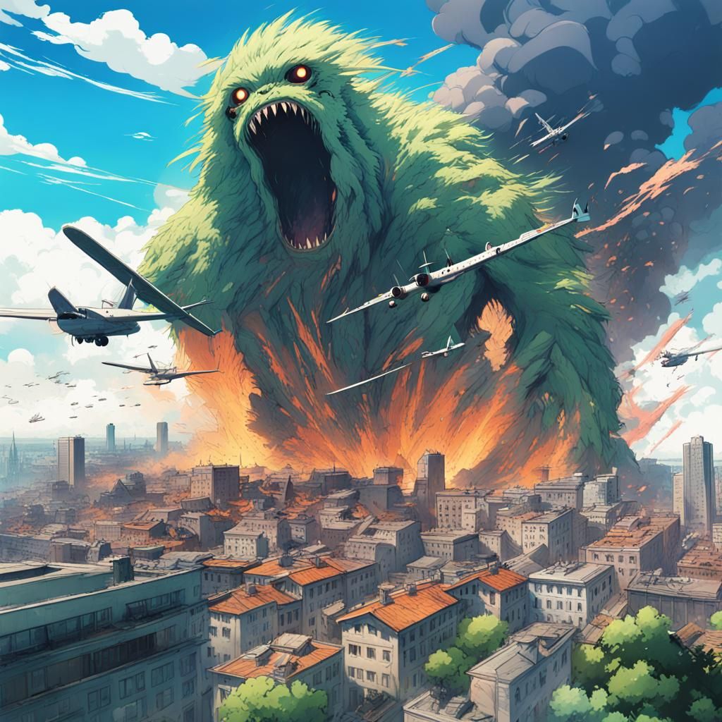 Radioactive Monster Attacks City: Anime Key Visual