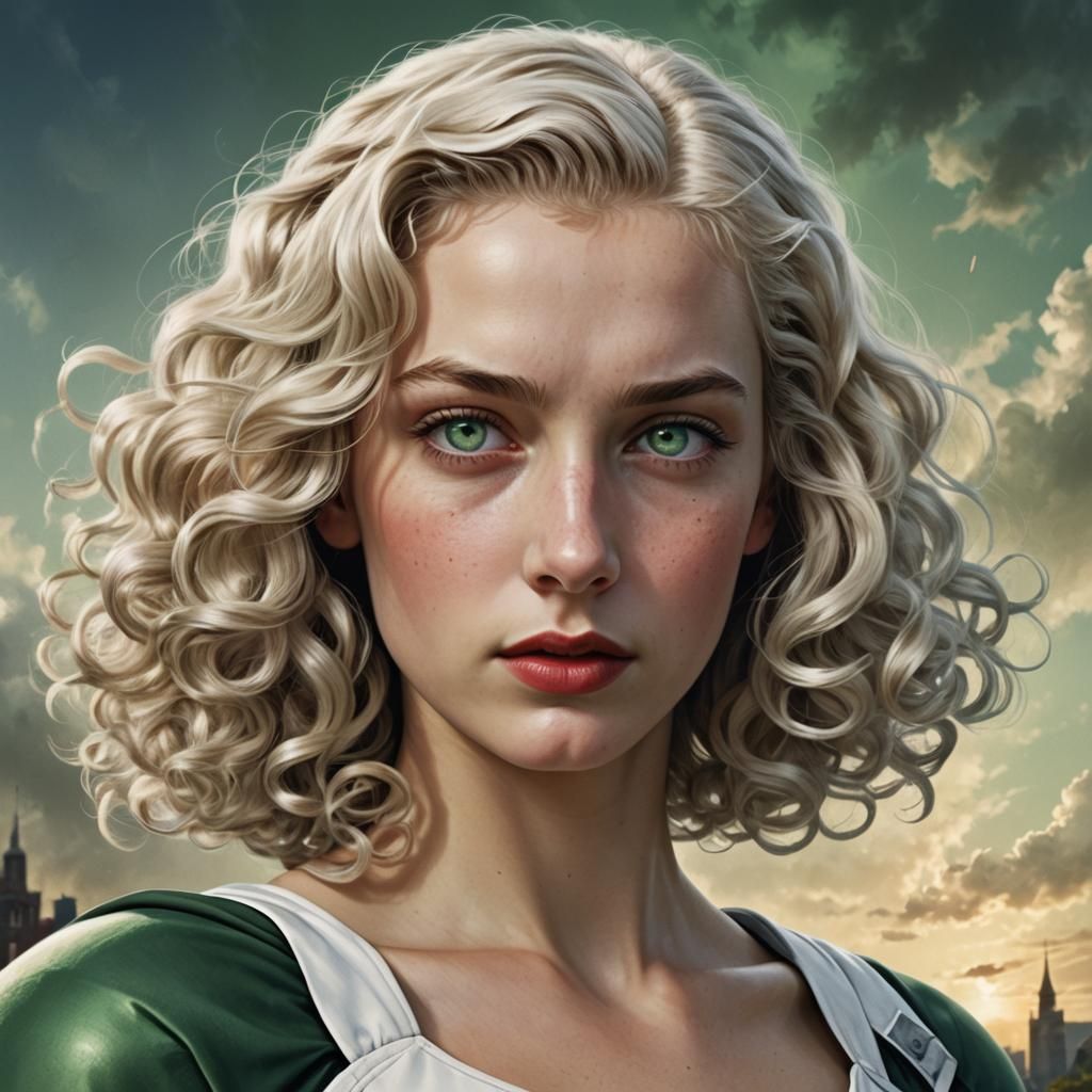 1940s English Superhero Portrait in Hyperrealism