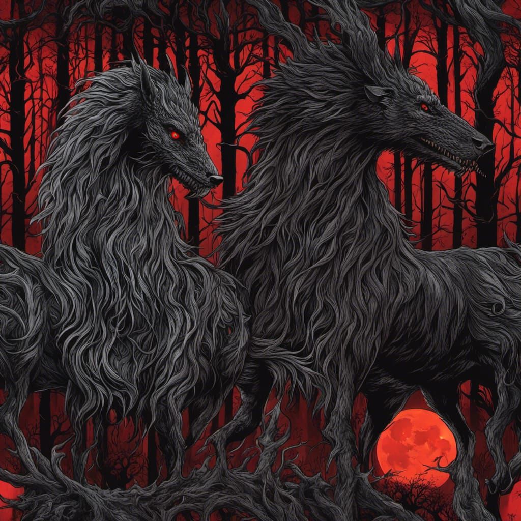 Tim Burton Style Gothic Beast in Dark Souls Forest