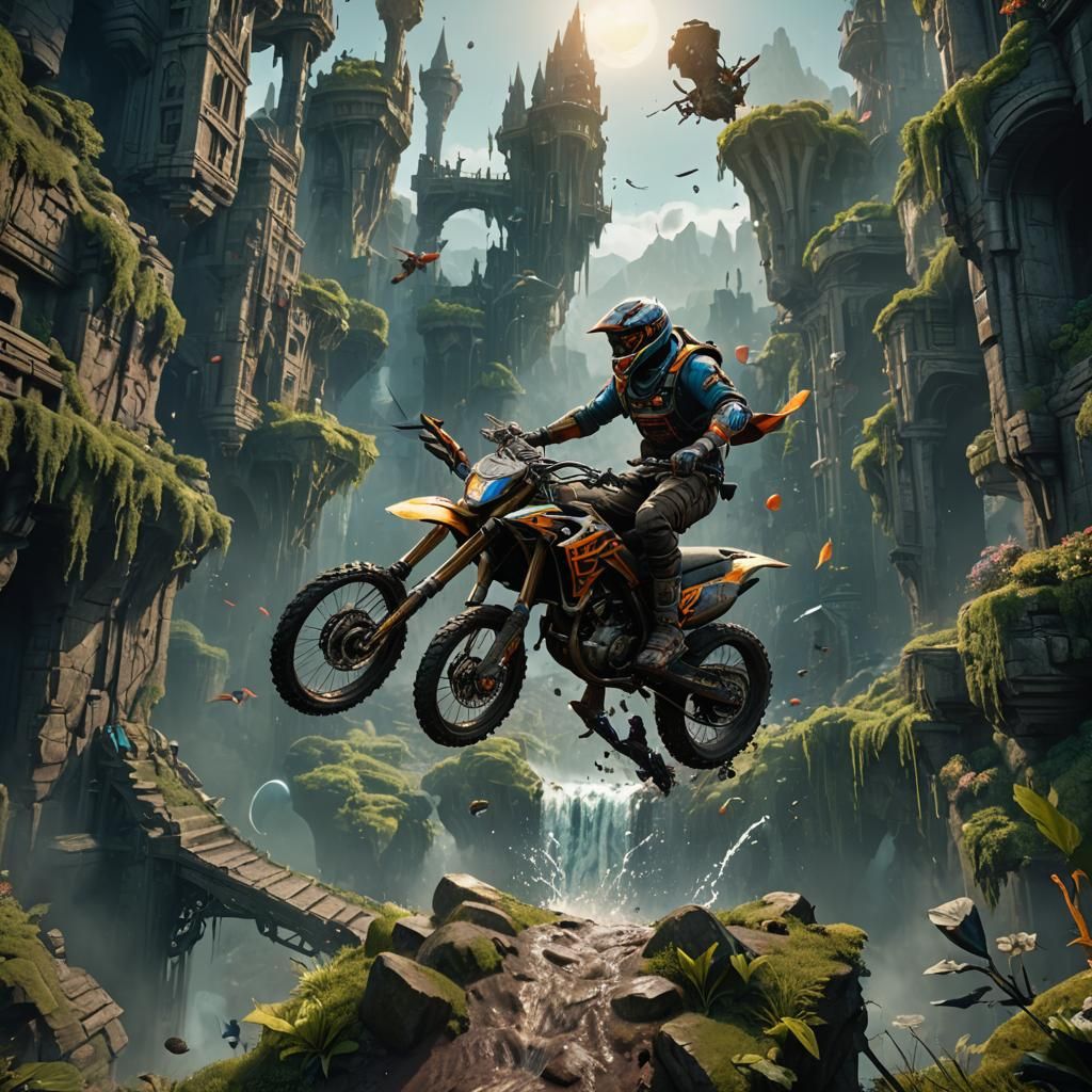 Surron Bike Soaring High: Digital Matte Painting