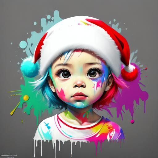 Christmas Baby in Graffiti Street Art Style