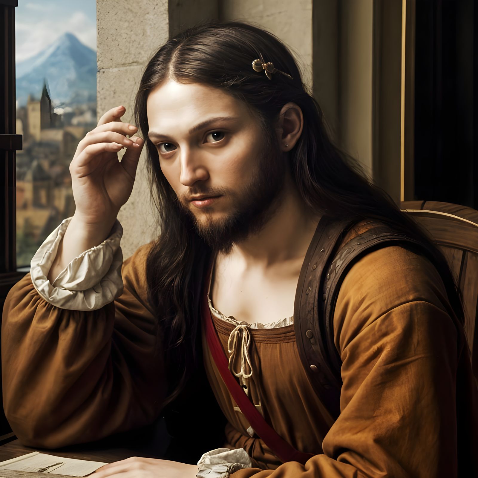 Leonardo da Vinci Portrait in Professional Photography Style