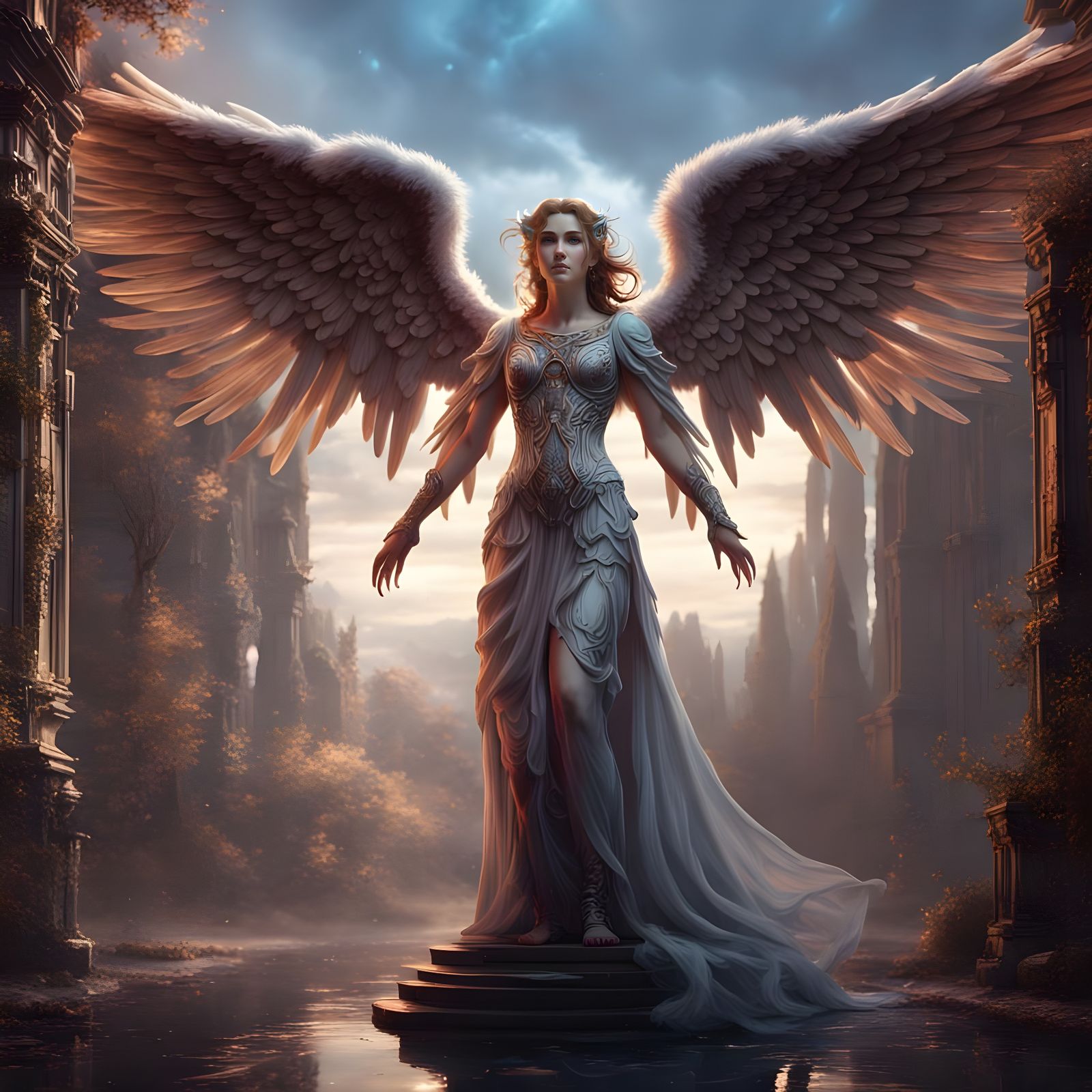 Beautiful Angel in Detailed Matte Painting