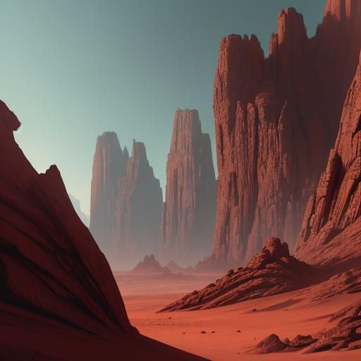 Sci-Fi Druid on Mars in Vibrant Style